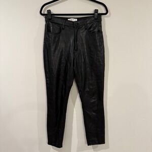 ABERCROMBIE & FITCH The Skinny High‎ Rise Black Faux Leather Pants Women Size 28